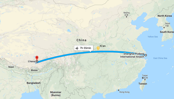 Shanghai to Lhasa Flight Schedule and Cost Flight from Shanghai